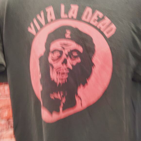 Viva La Dead Shirt Men's Black Zombie Che Graphic Short Sleeve Crew Neck Tee - Picture 3 of 5